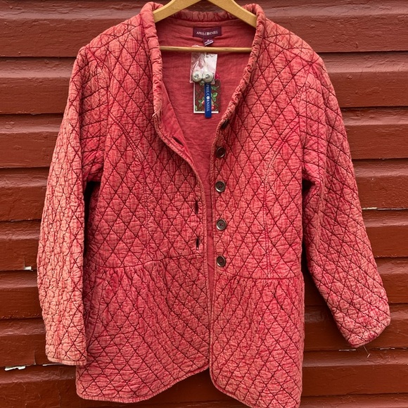 NWT April Cornell Lexington Quilted Cotton Jacket in Vintage Red Women's Size M - Picture 5 of 7